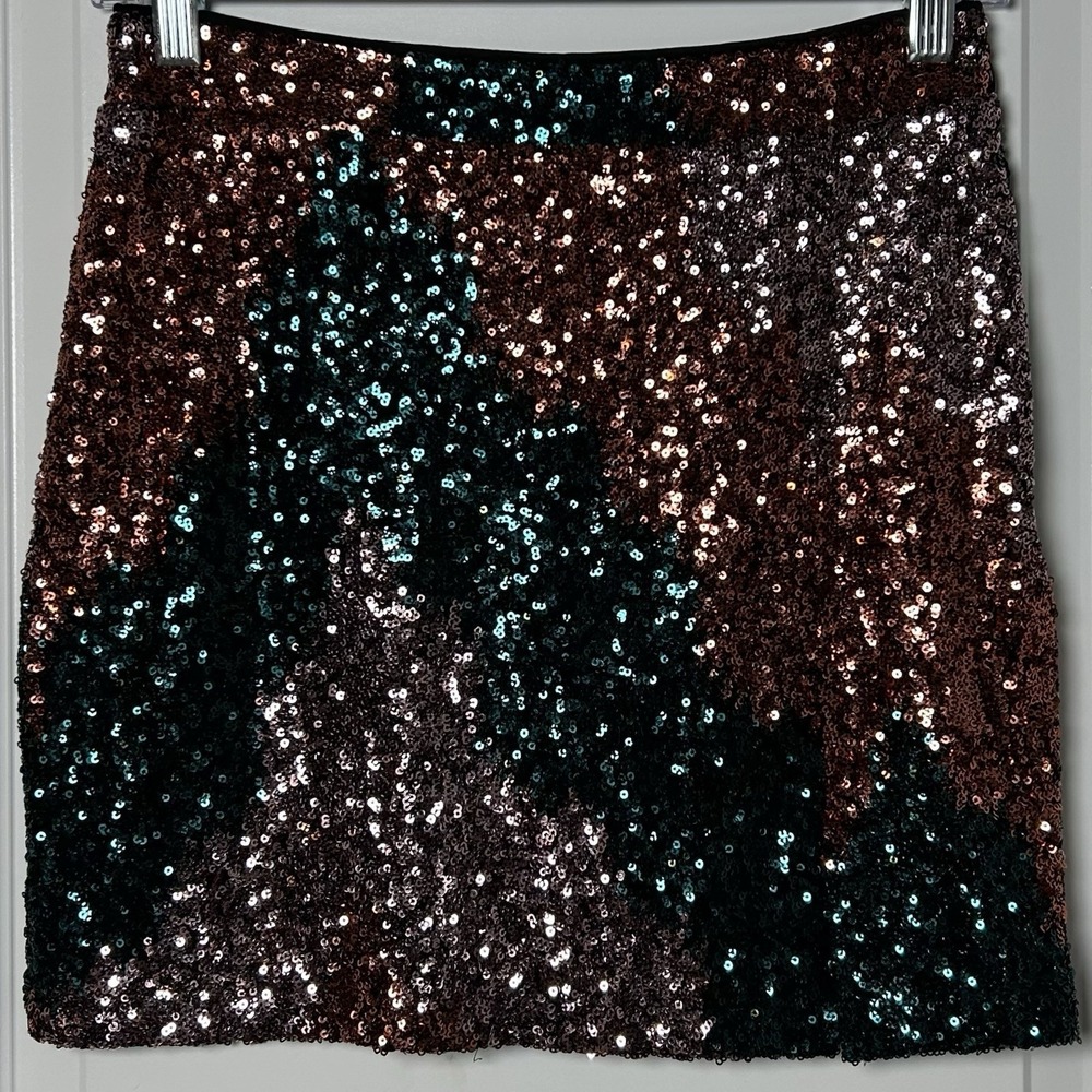 12th Tribe Iridescent Duochrome Sequin Mini Skirt Night Luxe Maximalist Style